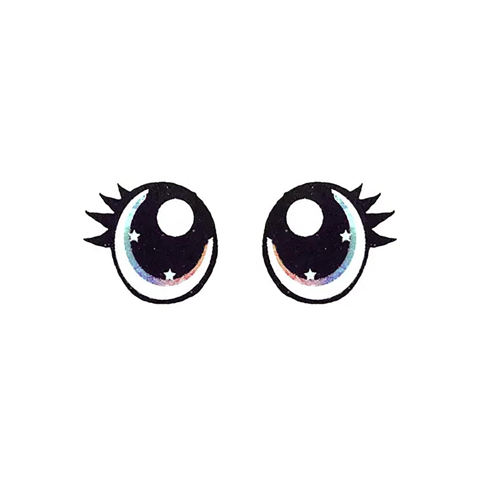 6 Pack of Rainbow Glitter Felt Eyes for Amigurumi, Pink, Blue, Multiple Sizes Available