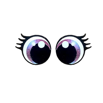6 Pack of Round Glitter Felt Eyes
