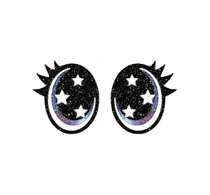 6 Pack of Oval Glitter Felt Eyes,