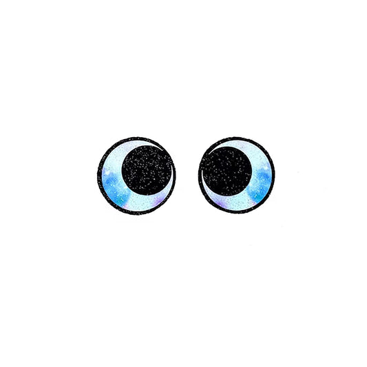 3 Pack of Round Glitter Felt Eyes for Amigurumi Multiple Sizes Available