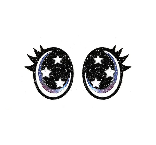 3 Pack of Oval Glitter Felt Eyes, for Amigurumi, with Lashes, Multiple Sizes Available
