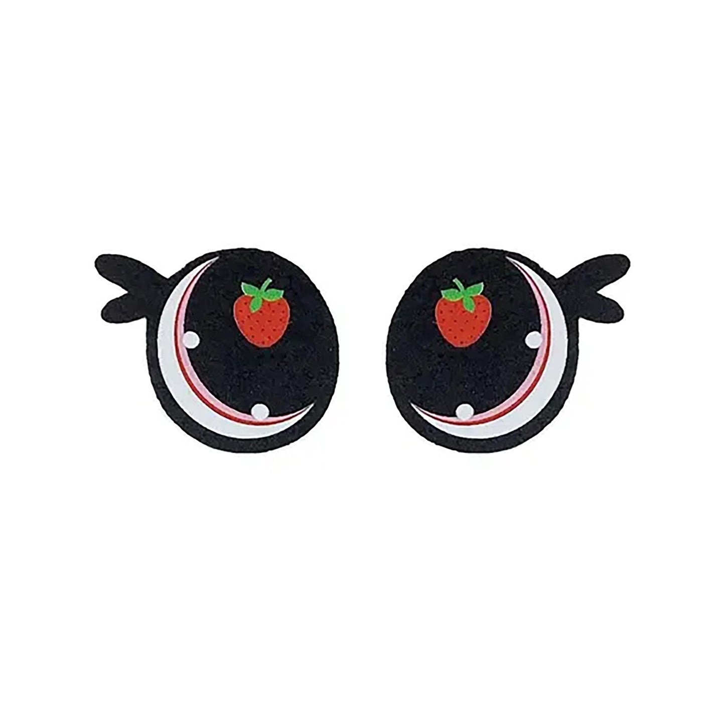 3 Pack of Strawberry Cow Felt Eyes for Amigurumi, with Lashes, Multiple Sizes Available