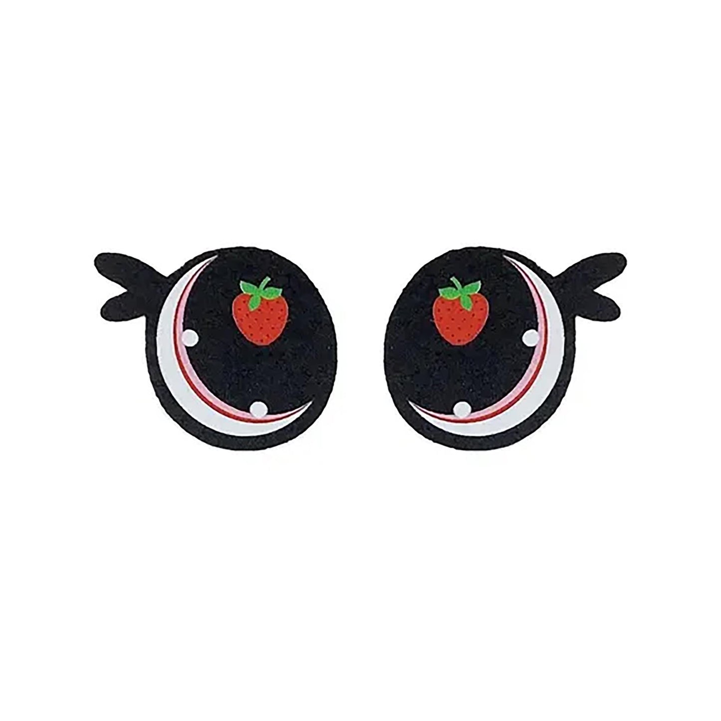 3 Pack of Strawberry Cow Felt Eyes for Amigurumi, with Lashes, Multiple Sizes Available