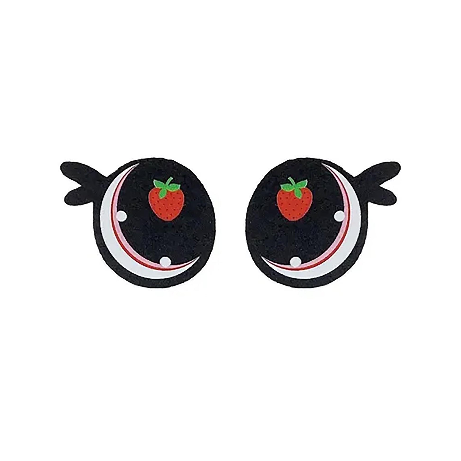 3 Pack of Strawberry Cow Felt Eyes for Amigurumi, with Lashes, Multiple Sizes Available