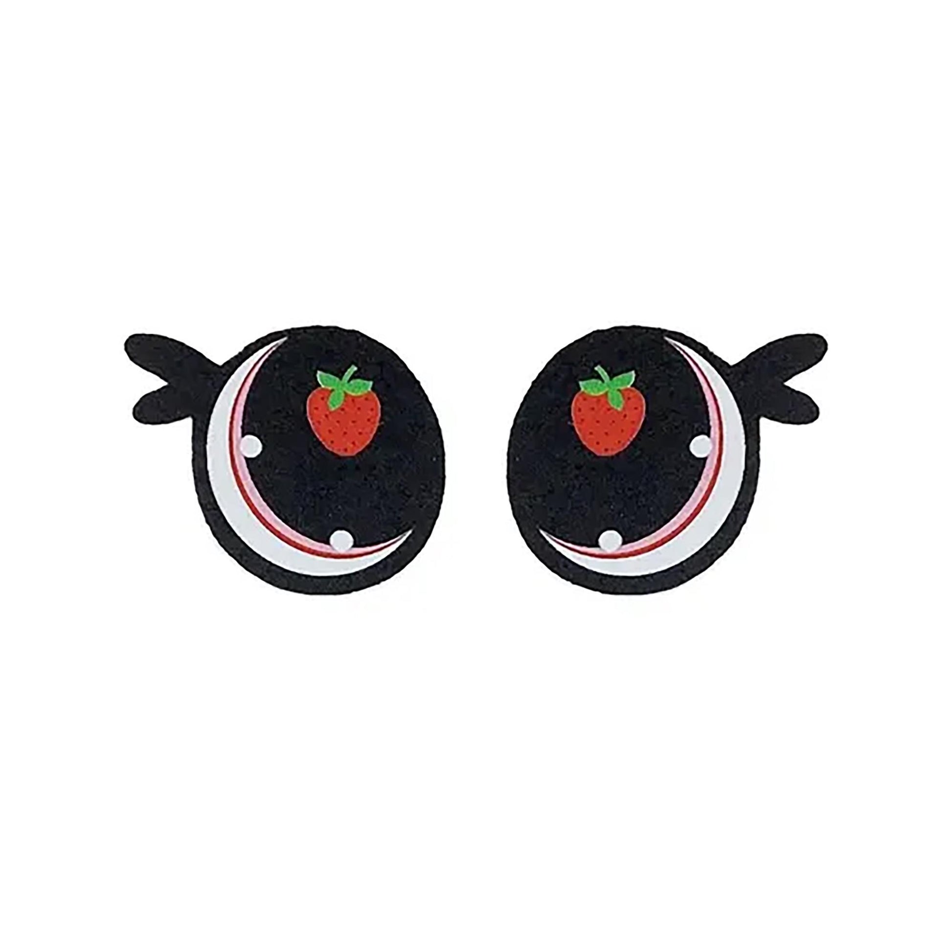 3 Pack of Strawberry Cow Felt Eyes for Amigurumi, with Lashes, Multiple Sizes Available
