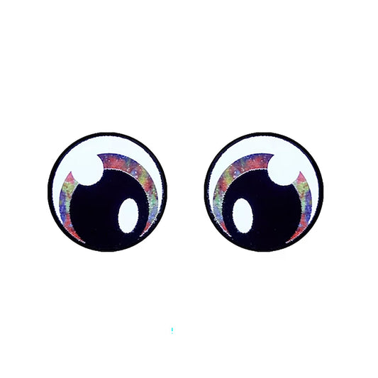 3 Pack of Tye Dye Round Glitter Felt eyes for Amigurumi Multiple Sizes Available