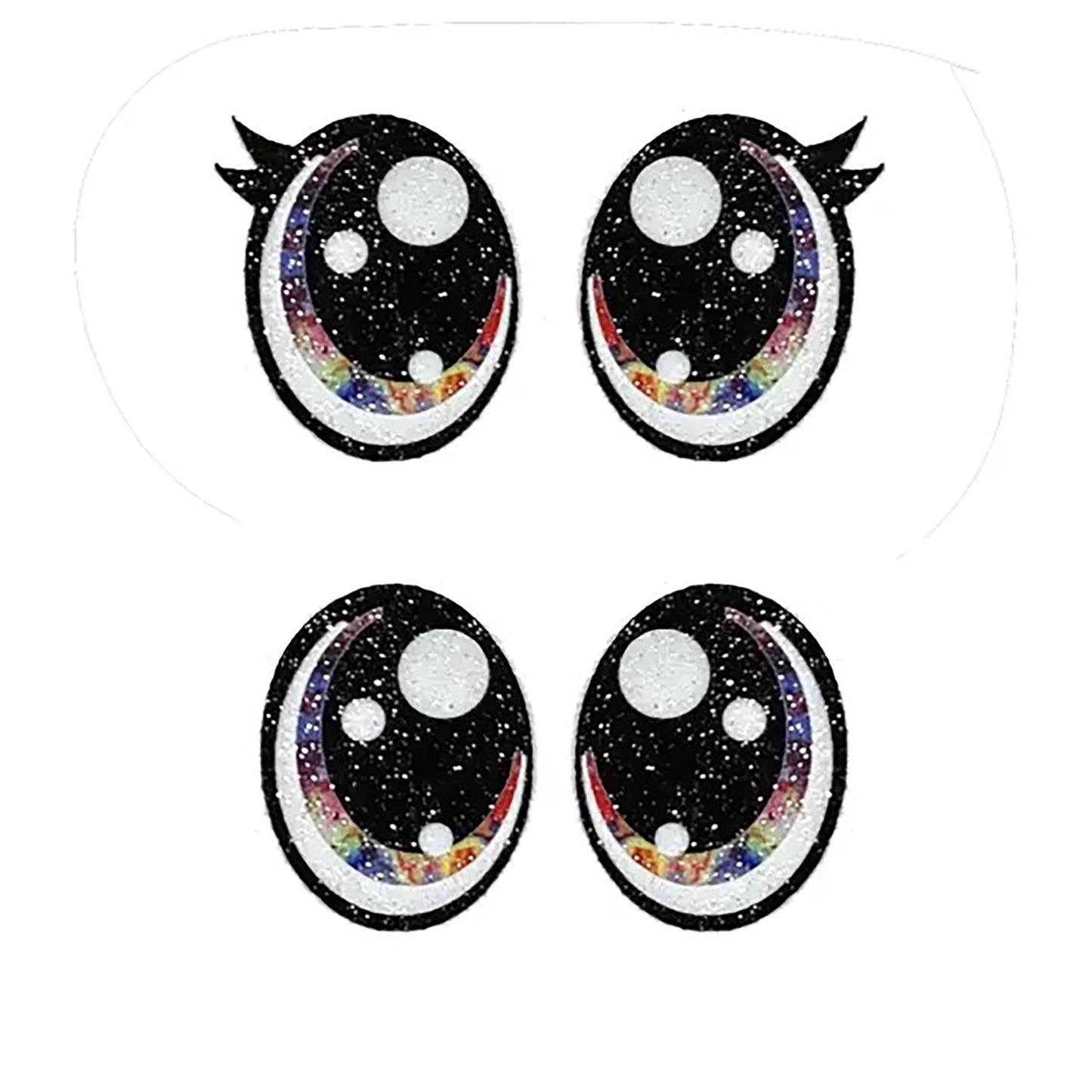 6 Pack of Tye Dye Glitter Felt Eyes For Amigurumi Multiple Sizes Available