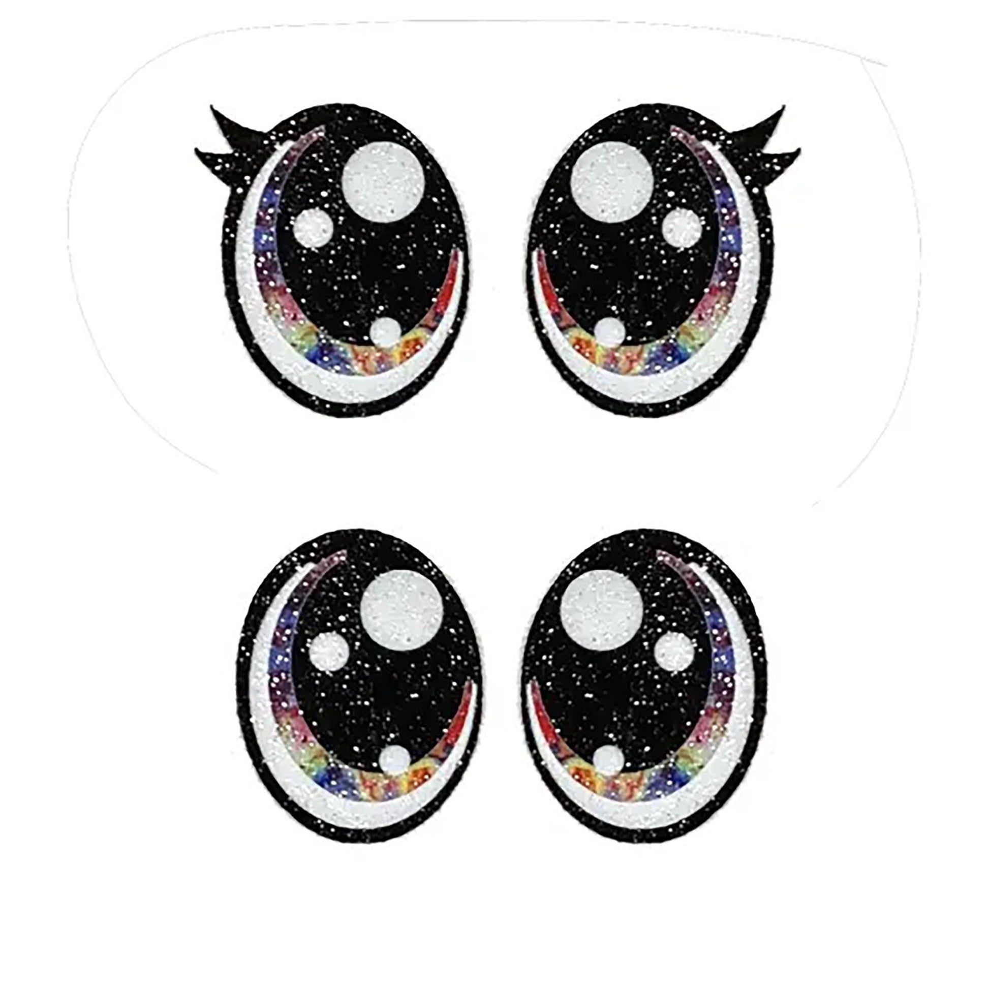 6 Pack of Tye Dye Glitter Felt Eyes For Amigurumi Multiple Sizes Available