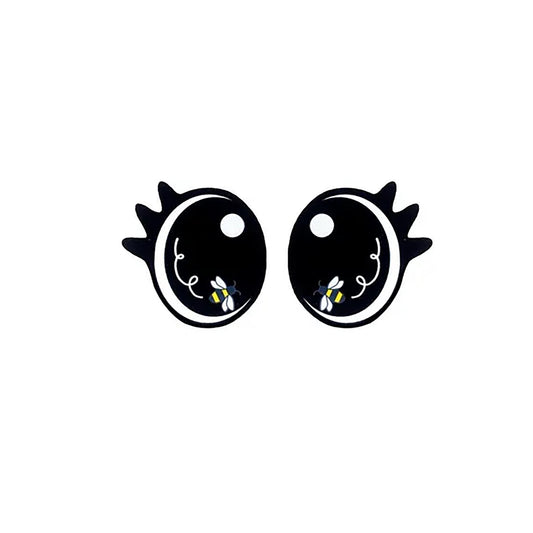 6 Pack of Oval Bee Felt Eyes for Amigurumi, Cute Kawaii Eyes, Multiple Sizes Available