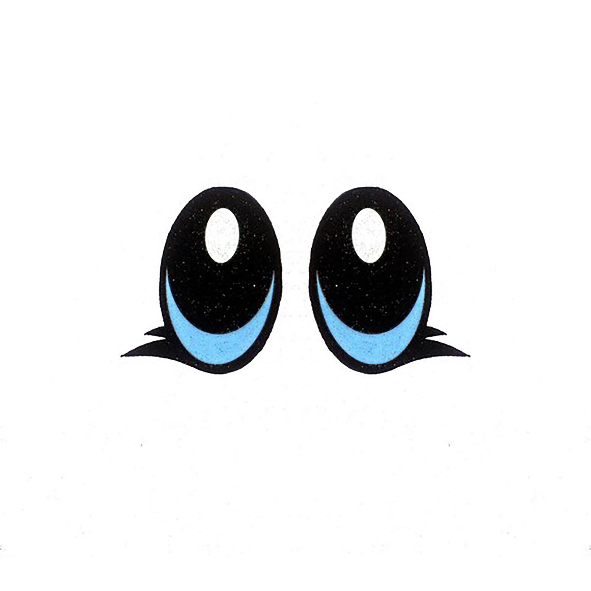 6 Pack of Blue Glitter Felt Eyes For Amigurumi Multiple Sizes Available