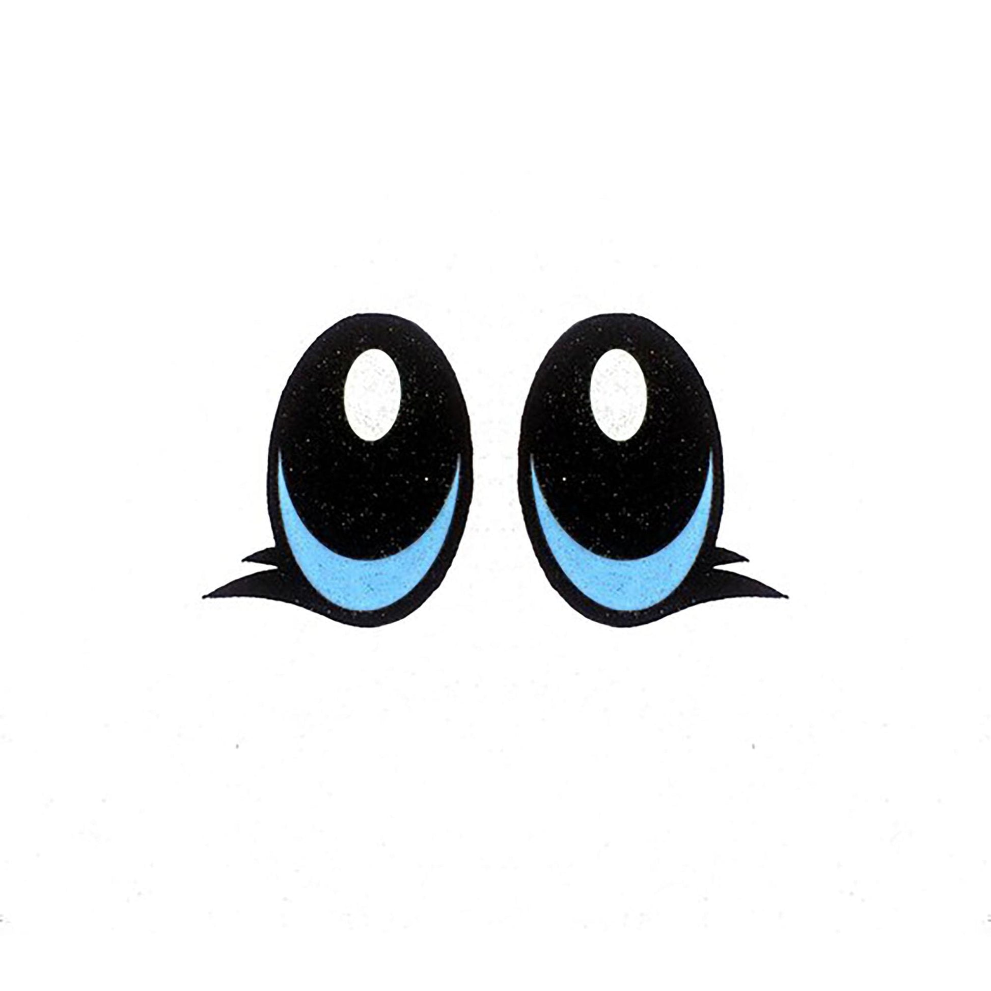 6 Pack of Blue Glitter Felt Eyes For Amigurumi Multiple Sizes Available