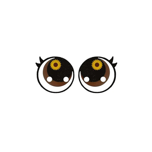 6 Pack of Brown Sunflower Glitter Felt Eyes For Amigurumi Multiple Sizes Available