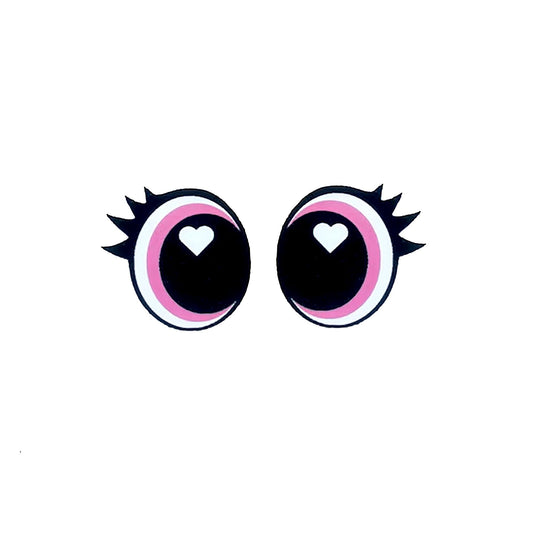 6 Pack of Oval Pink Felt Eyes for Amigurumi, With Lashes, Multiple Sizes Available