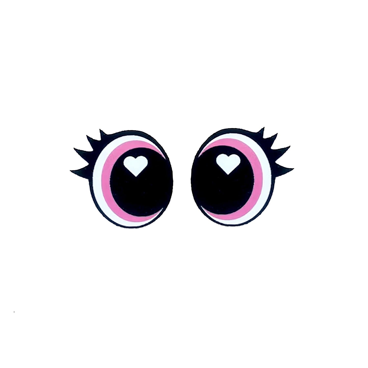 6 Pack of Oval Pink Felt Eyes for Amigurumi, With Lashes, Multiple Sizes Available