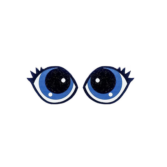 6 Pack of Blue Glitter Felt Eyes For Amigurumi Multiple Sizes Available