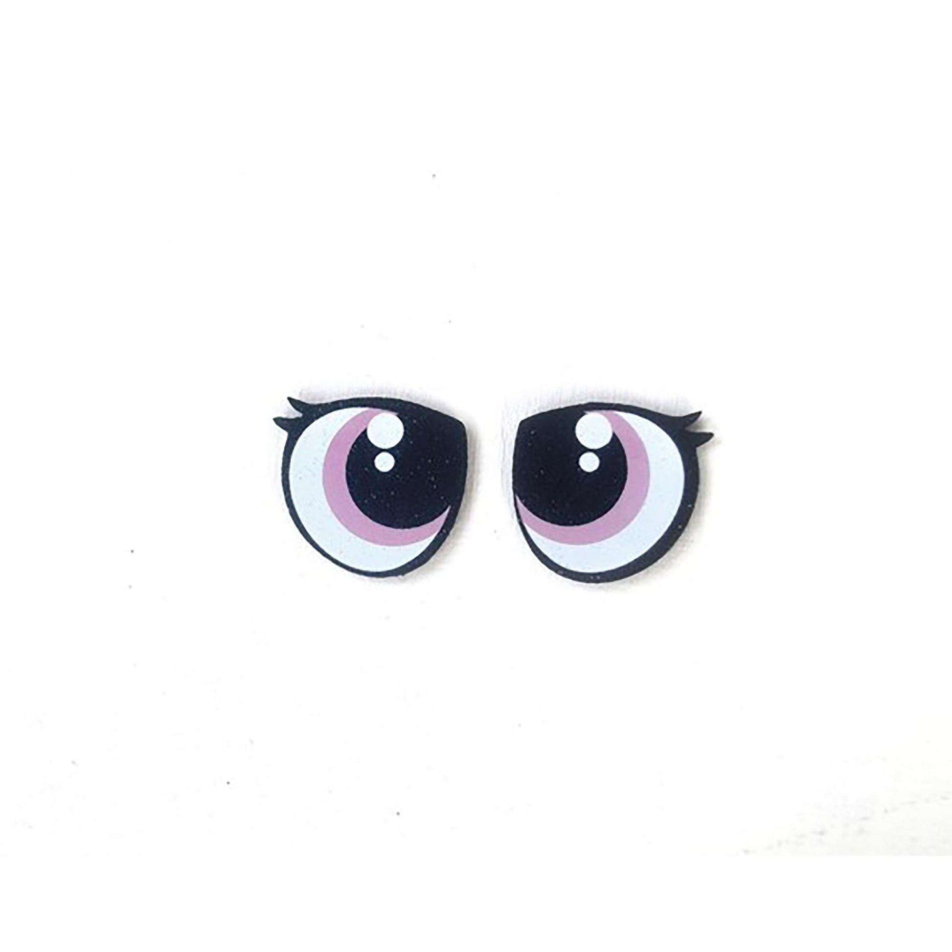 3 Pack of Oval Glitter Felt Eyes for Amigurumi, Sad, Pouty, Cute, Multiple Sizes Available