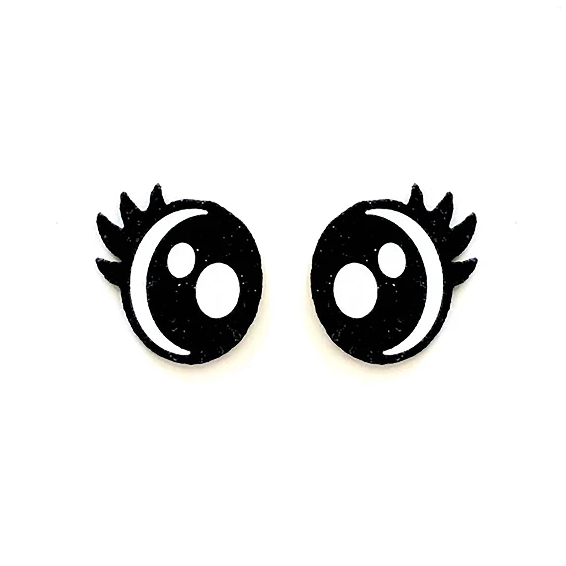 3 Pack of Kawaii Felt Eyes for Amigurumi, with Lashes, Multiple Sizes Available