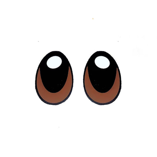 3 Pack of Brown Oval Felt Eyes for Amigurumi, Crochet Plushie, Multiple Sizes Available