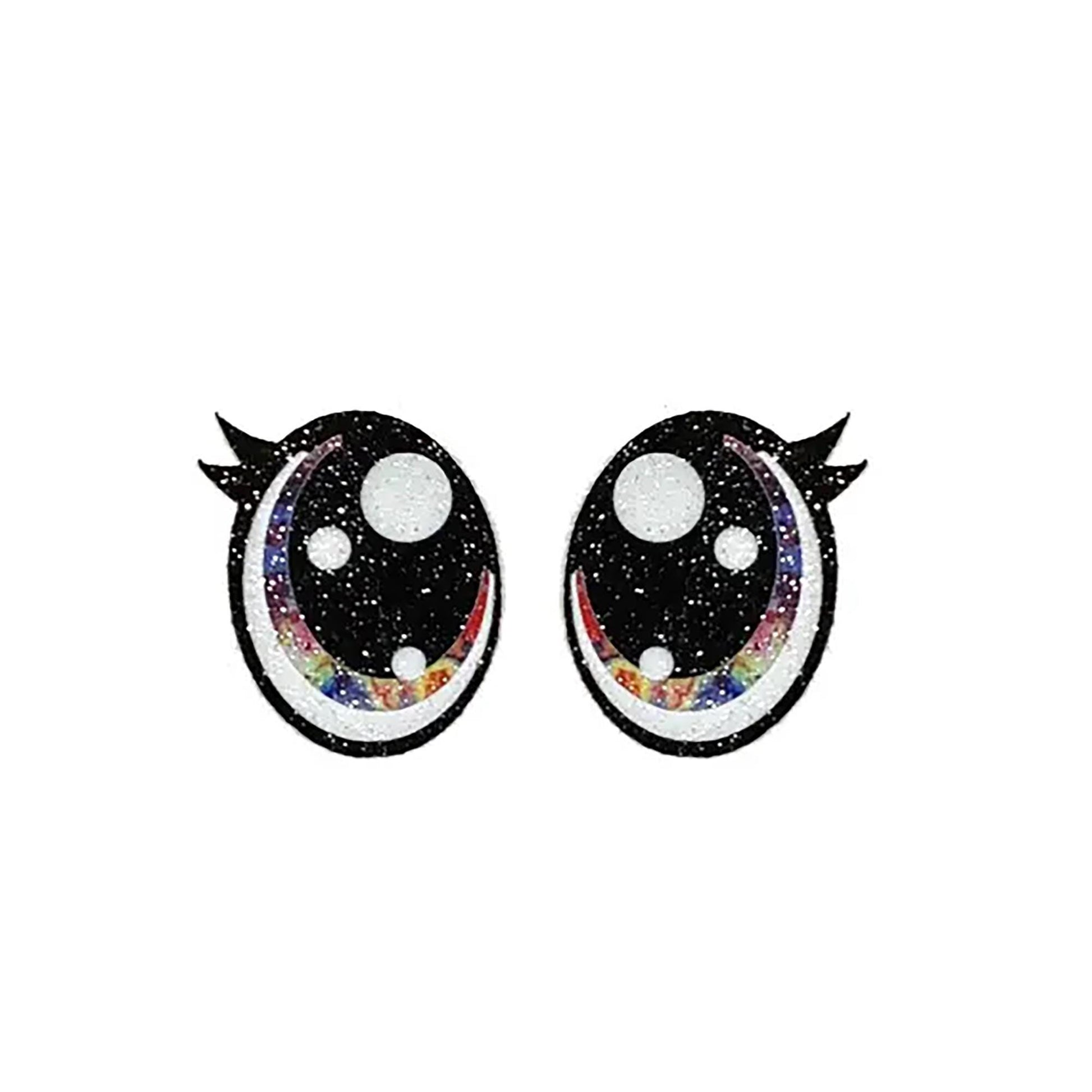 3 Pack of Tye Dye Glitter Felt Eyes for Amigurumi Multiple Sizes Available