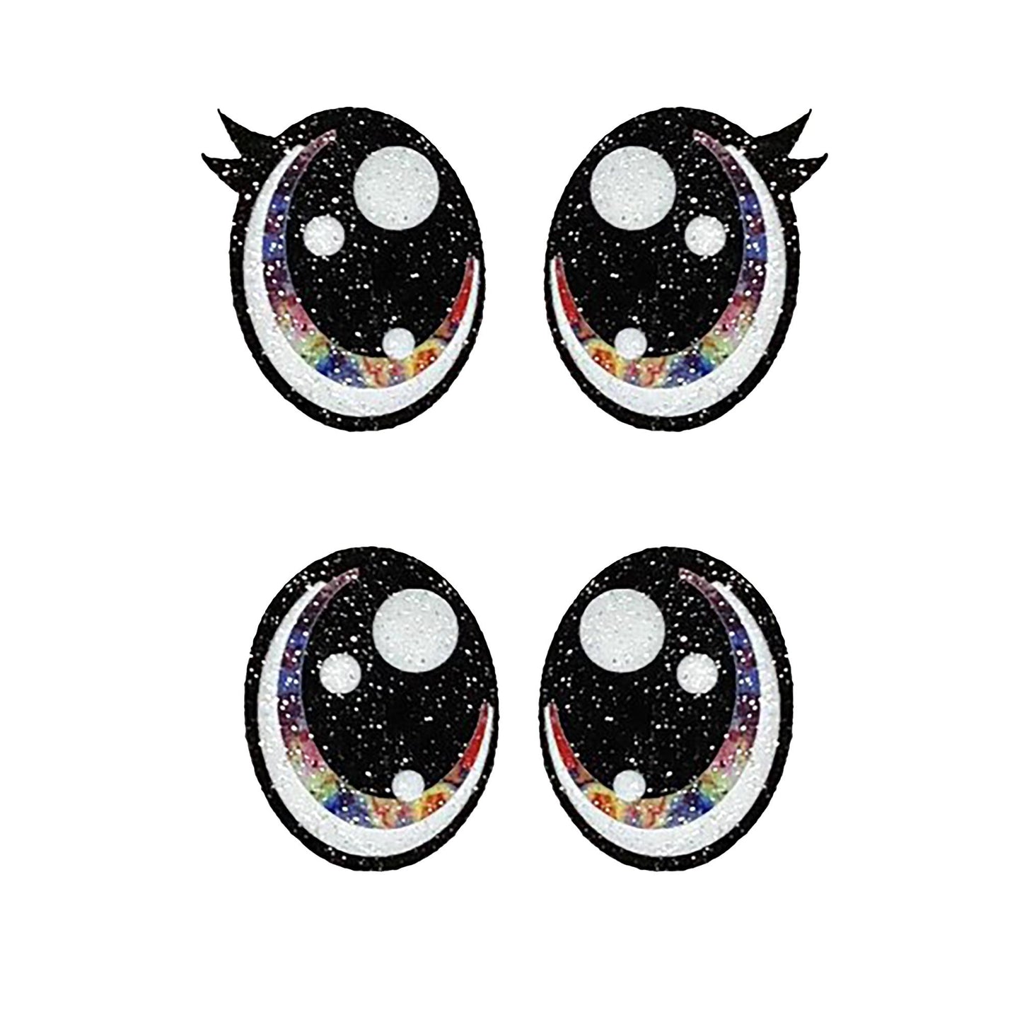 3 Pack of Tye Dye Glitter Felt Eyes for Amigurumi Multiple Sizes Available