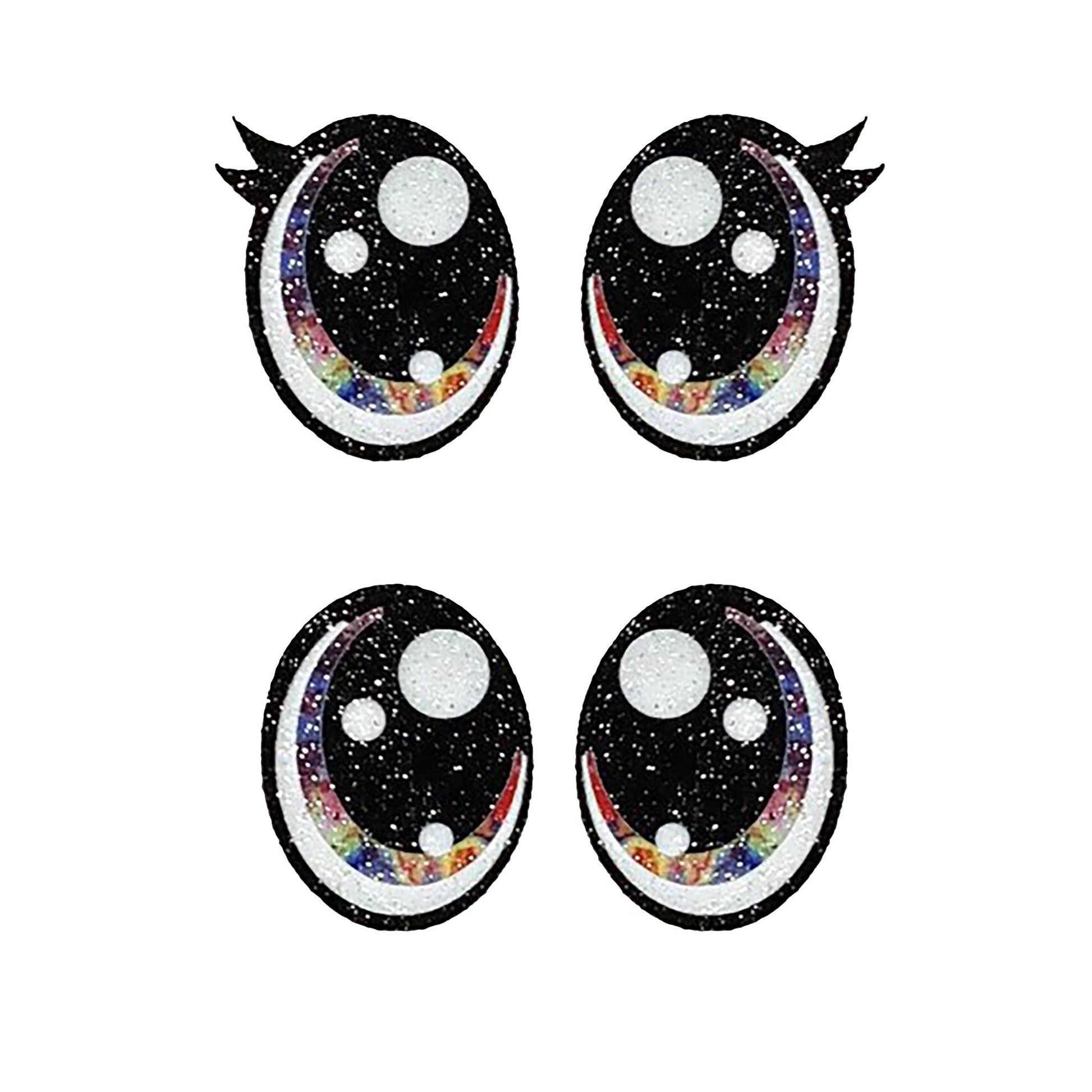 3 Pack of Tye Dye Glitter Felt Eyes for Amigurumi Multiple Sizes Available