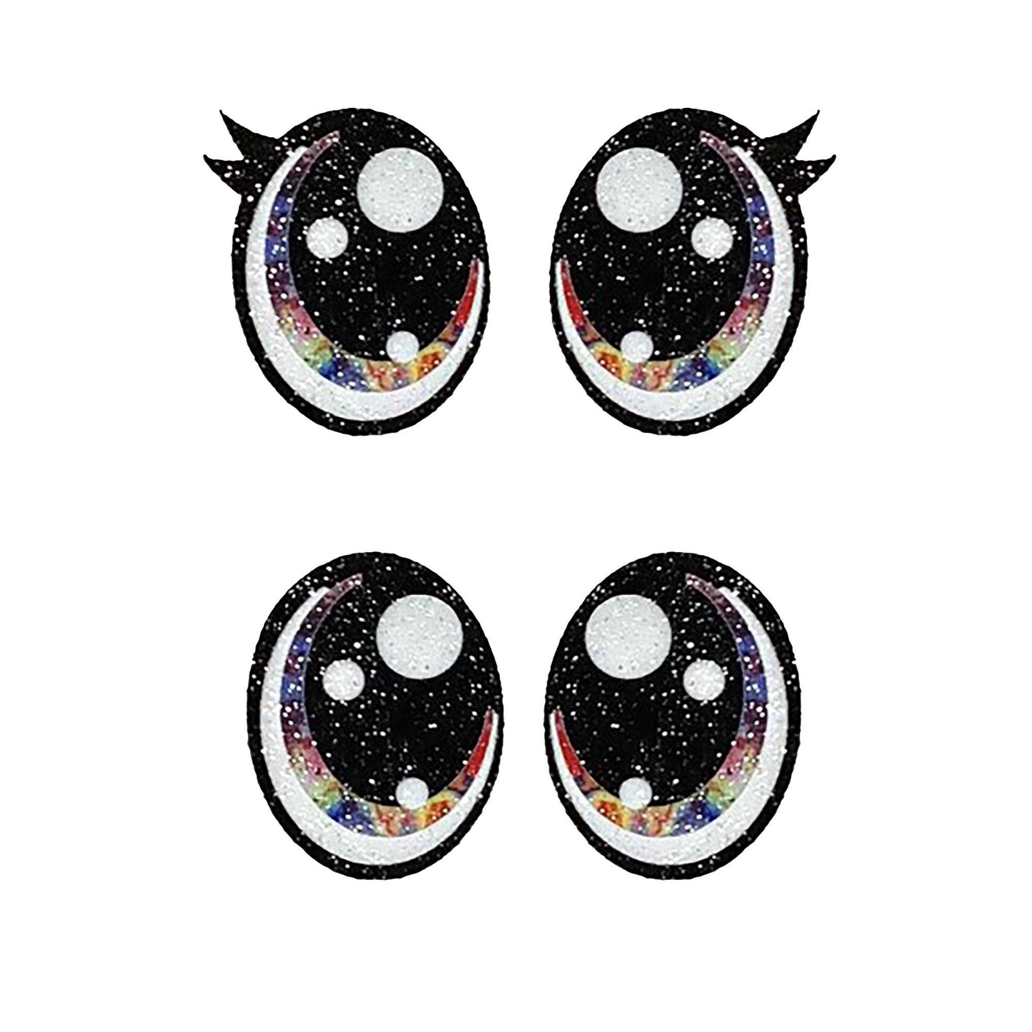 3 Pack of Tye Dye Glitter Felt Eyes for Amigurumi Multiple Sizes Available