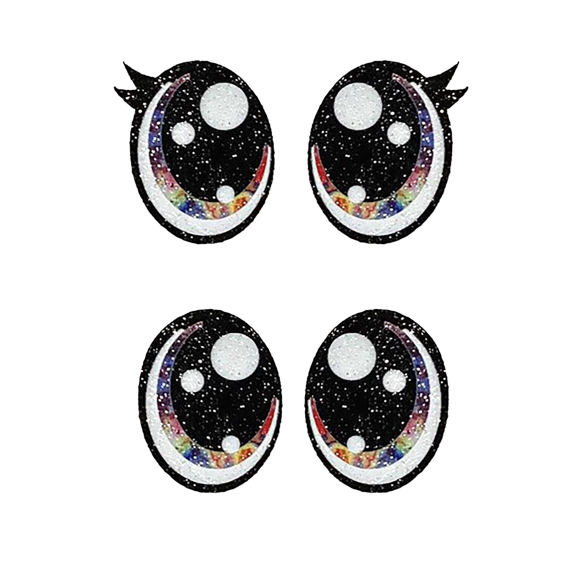 3 Pack of Tye Dye Glitter Felt Eyes for Amigurumi Multiple Sizes Available