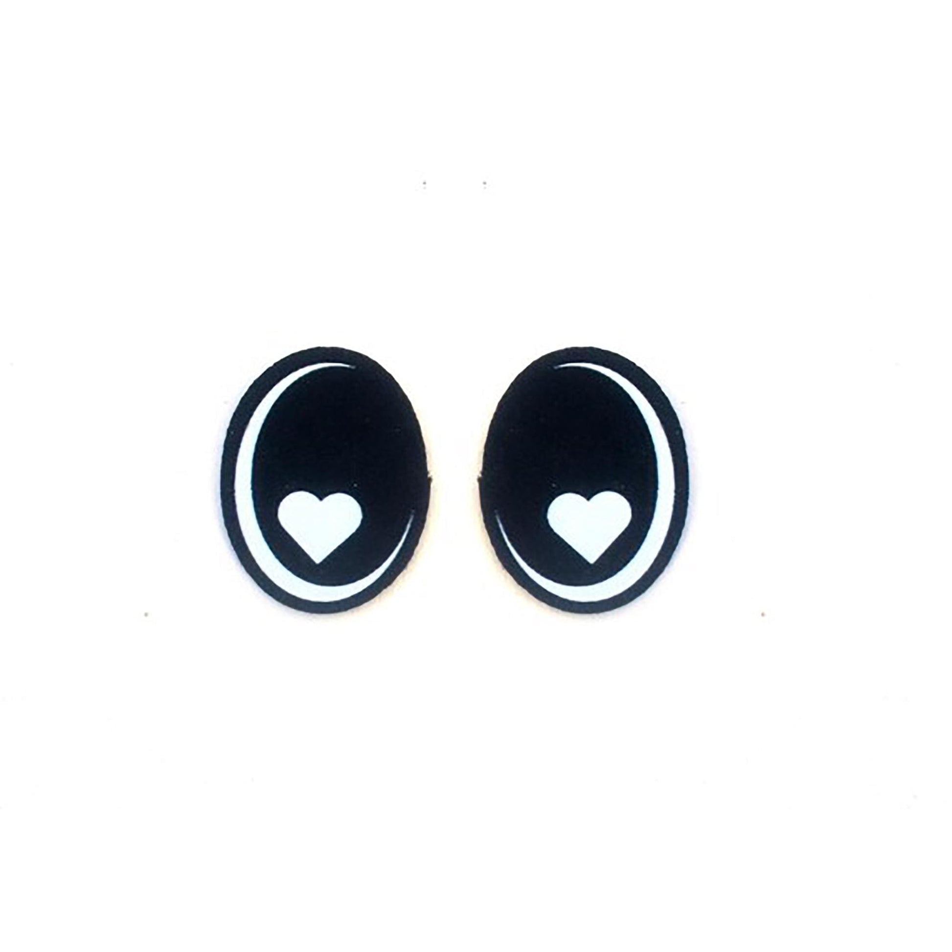 3 Pack of Oval Kawaii Felt Eyes for Amigurumi, Heart, Valentine, Multiple Sizes Available