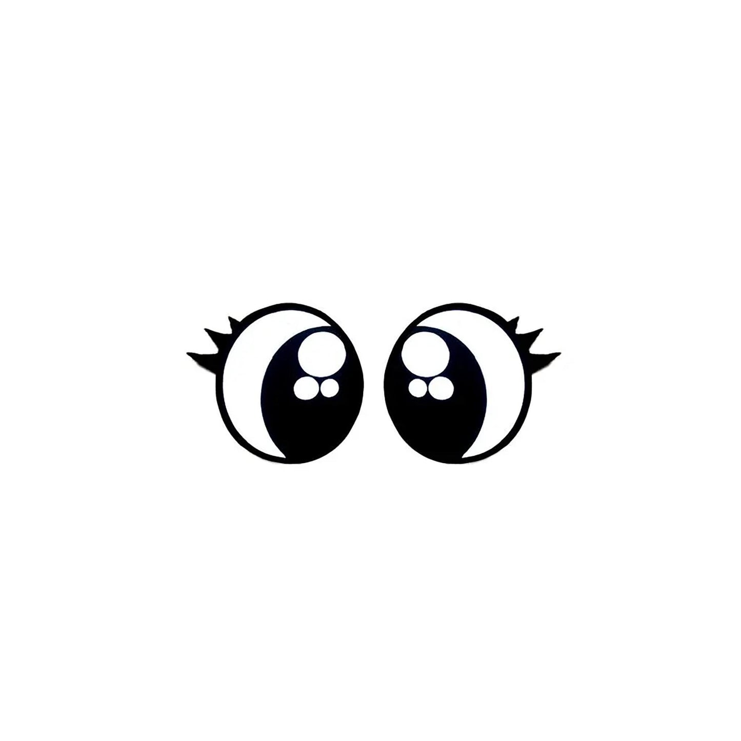 6 Pack of Kawaii Felt Eyes For Amigurumi, with Lashes, Multiple Sizes Available