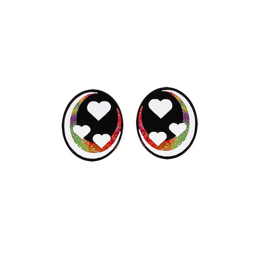 3 Pack of Oval Tye Dye Glitter Felt Eyes for Amigurumi Multiple Sizes Available