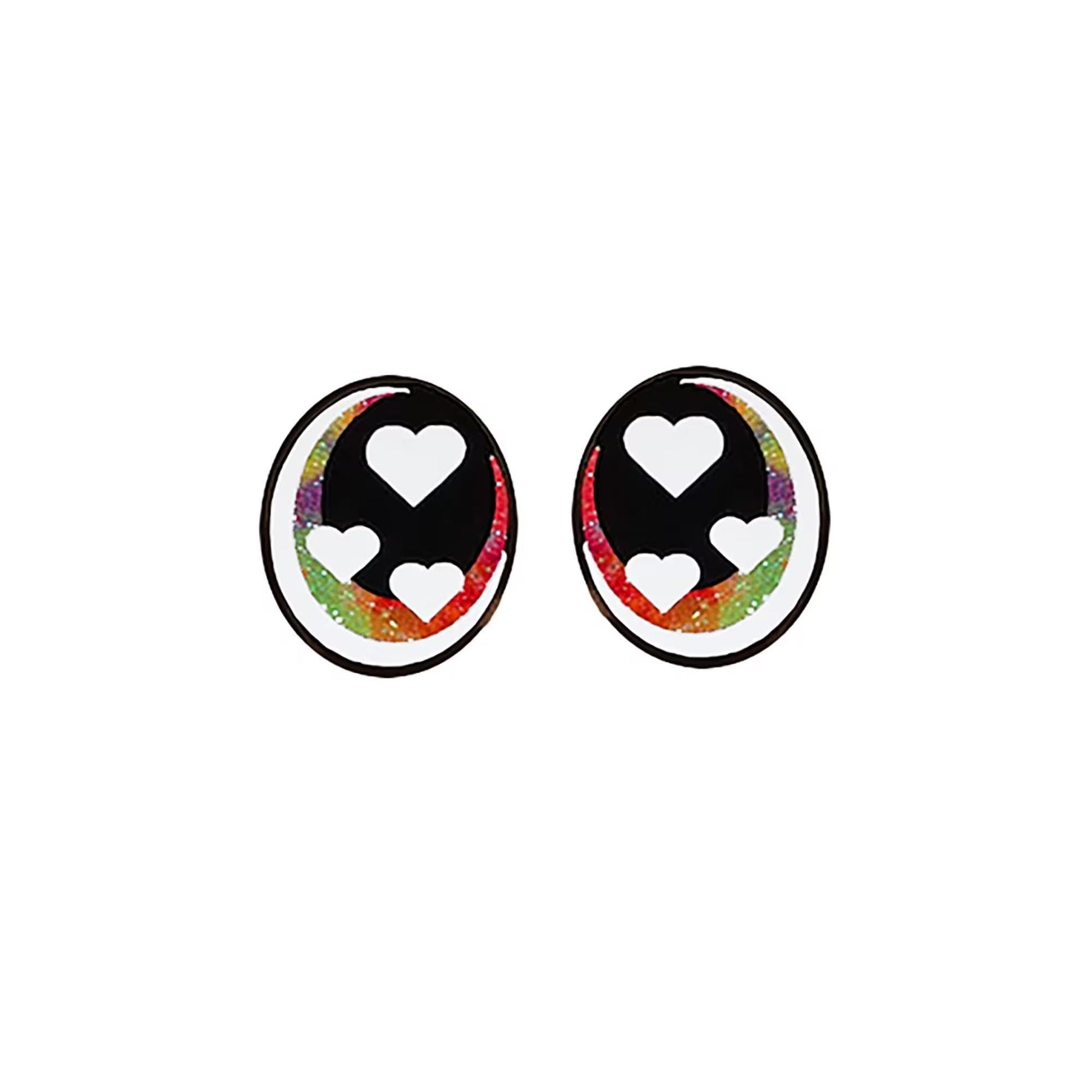 3 Pack of Oval Tye Dye Glitter Felt Eyes for Amigurumi Multiple Sizes Available