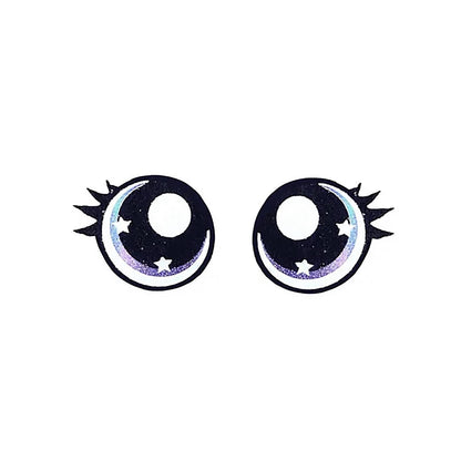 6 Pack of Glitter Oval Felt Eyes