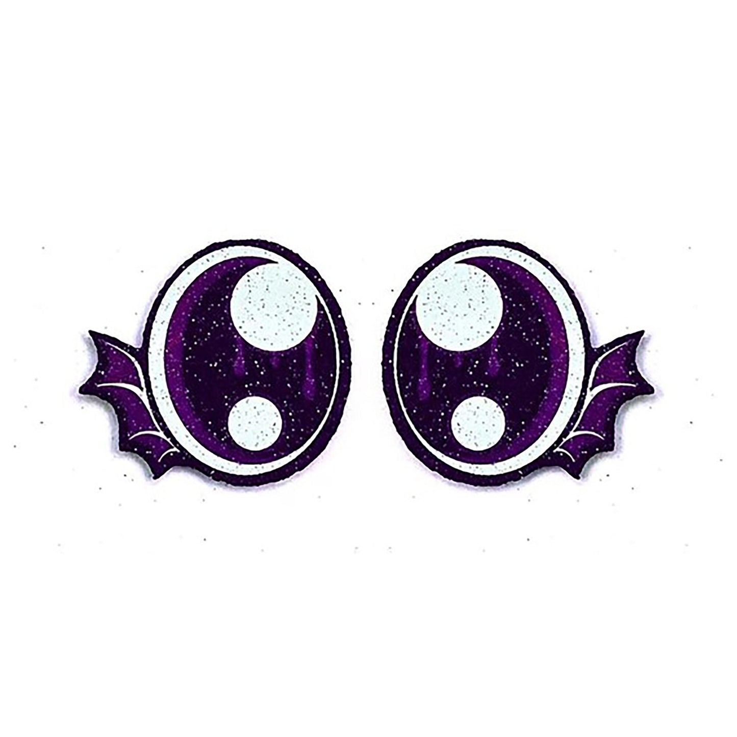6 Pack of Halloween Bat Glitter Felt Eyes for Amigurumi, Multiple Sizes Available