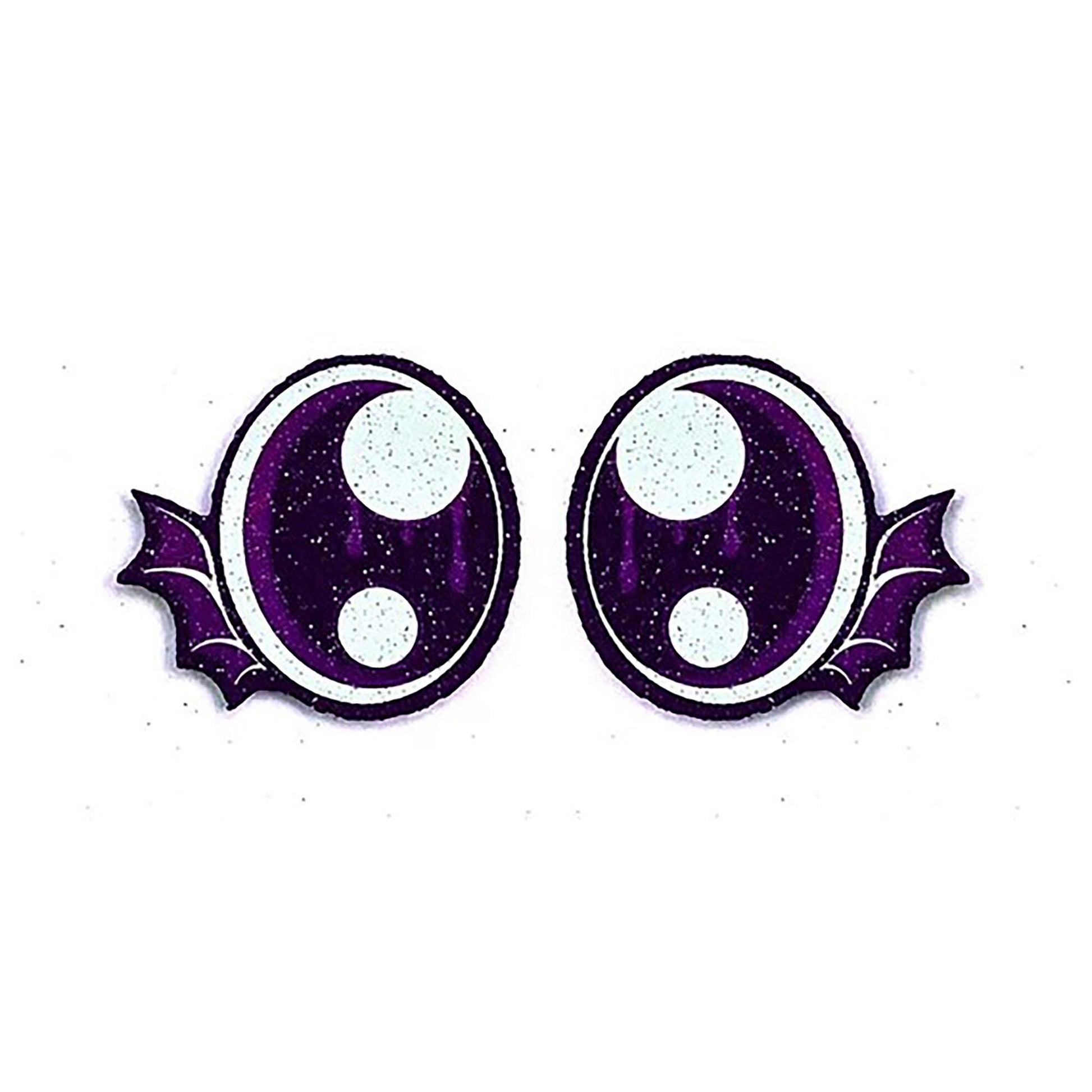 6 Pack of Halloween Bat Glitter Felt Eyes for Amigurumi, Multiple Sizes Available