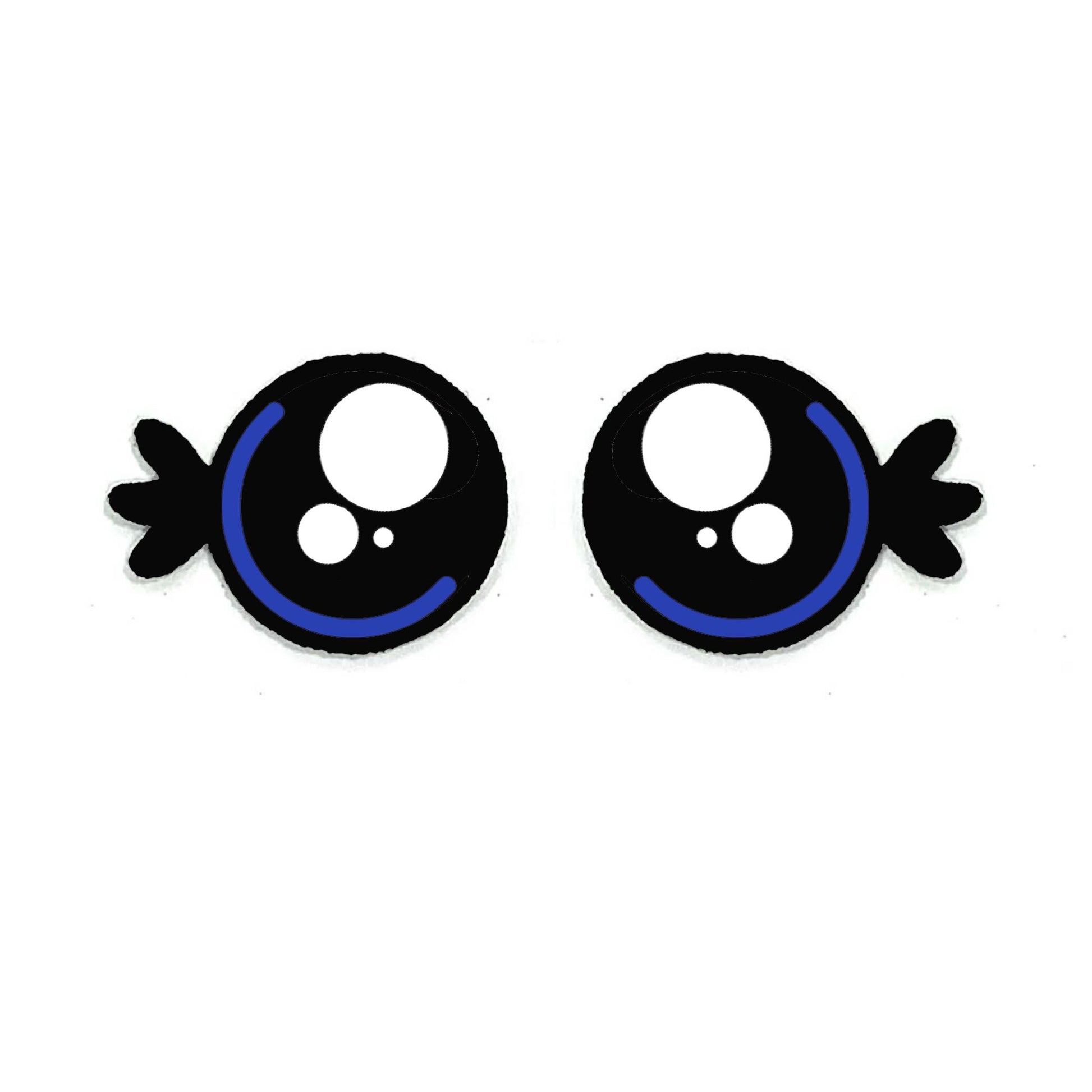 6 Pack of Round Felt Eyes for Amigurumi with Lashes, Rainbow, Round Eyes, Kawaii, Crochet Multiple Sizes Available