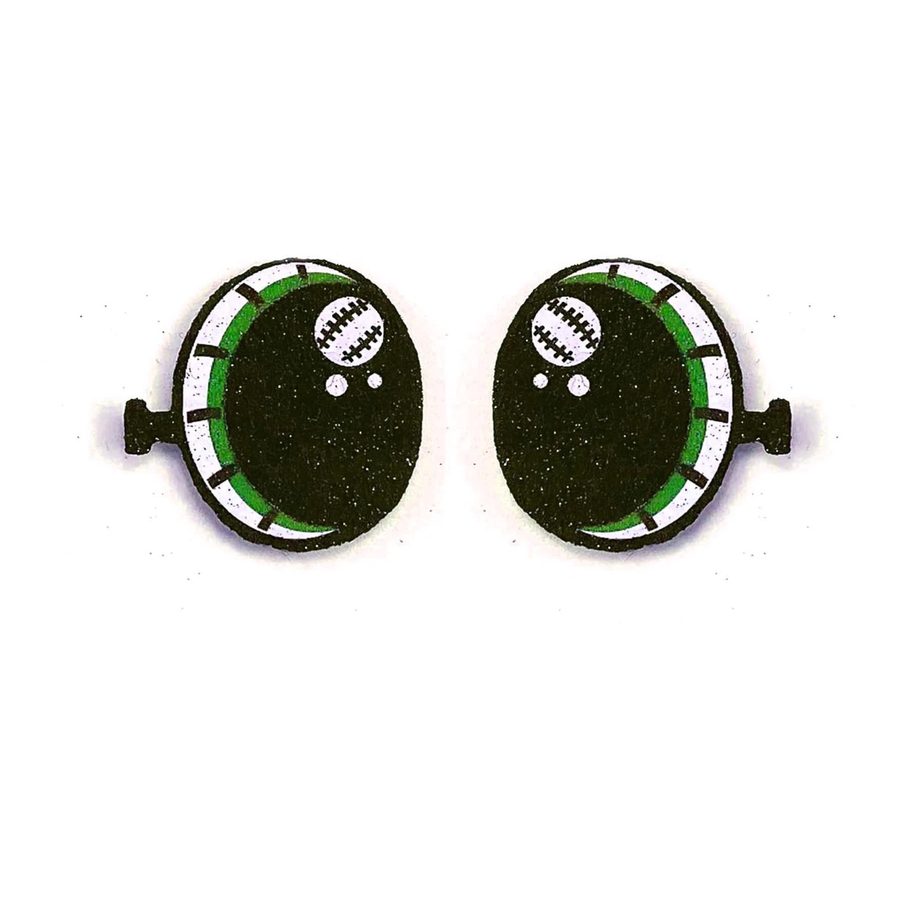 6 Pack of Halloween Monster Glitter Felt Eyes, Frankie, Multiple Sizes Available