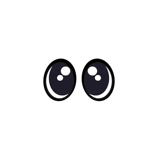 3 Pack of Oval Kawaii Felt Eyes for Amigurumi, Multiple Sizes Available