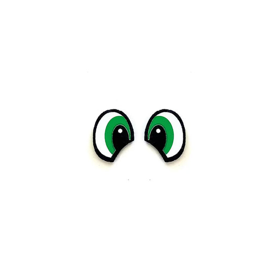 3 Pack of Green Cartoon Felt Eyes for Amigurumi, Plumber Guy, Multiple Sizes Available