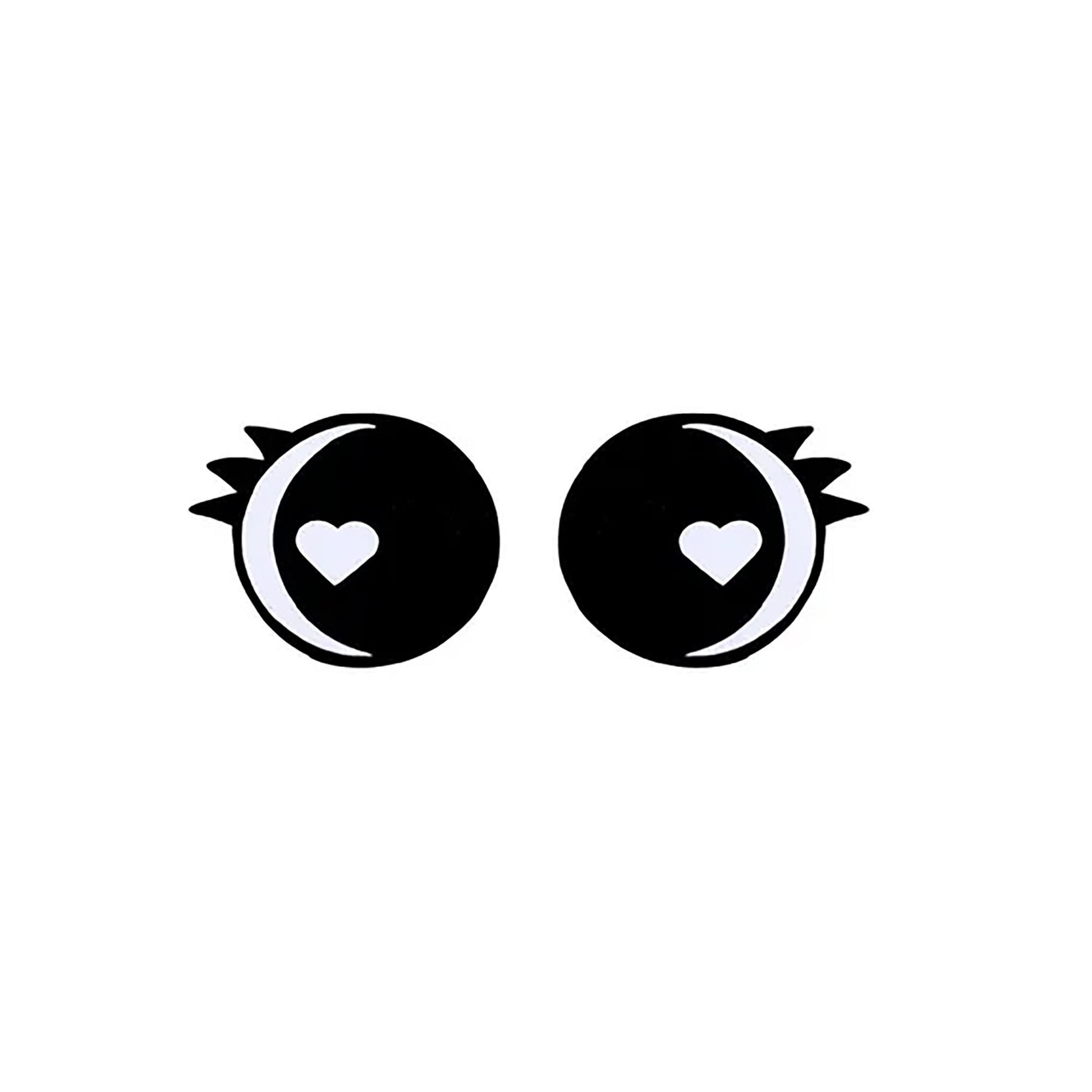 3 Pack of Kawaii Felt Eyes for Amigurumi, with Lashes, Multiple Sizes Available