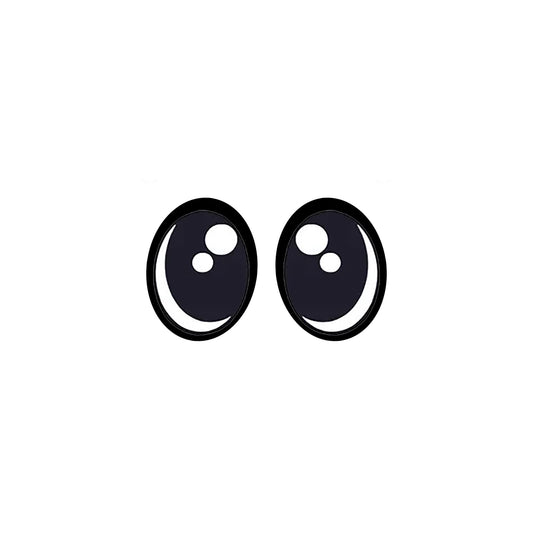 6 Pack of Oval Kawaii Felt Eyes for Amigurumi, Multiple Sizes Available