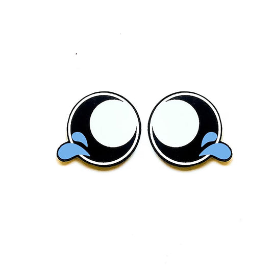 6 Pack of Crying Felt Eyes for Amigurumi, Sad Eyes, Pouty, Multiple Sizes Available