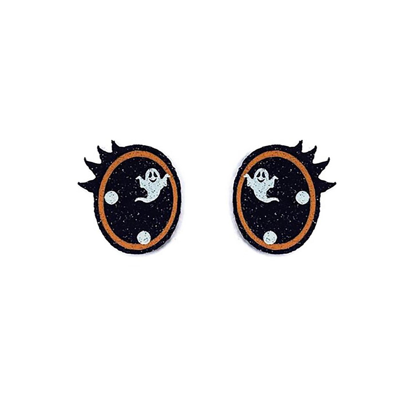 6 Pack Glitter Halloween Felt Eyes for Amigurumi: Ghosts, Green, Orange, Purple, With Lashes