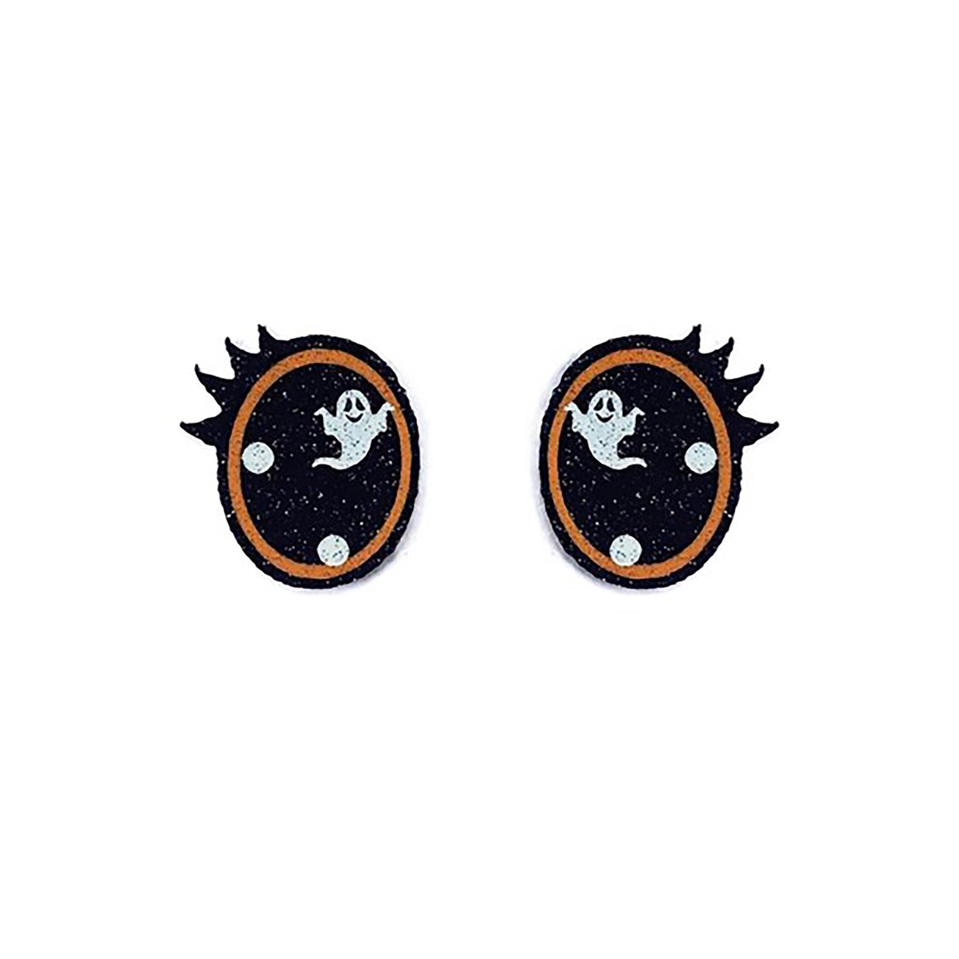 6 Pack Glitter Halloween Felt Eyes for Amigurumi: Ghosts, Green, Orange, Purple, With Lashes