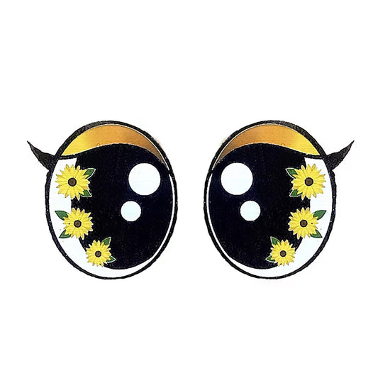 6 Pack of Sunflower Felt Eyes For Amigurumi, with Lashes, Multiple Sizes Available