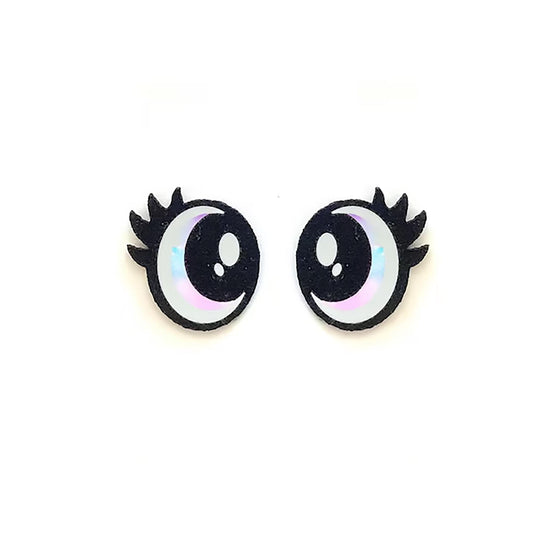 3 Pack of Rainbow Glitter Felt Eyes for Amigurumi Multiple Sizes Available