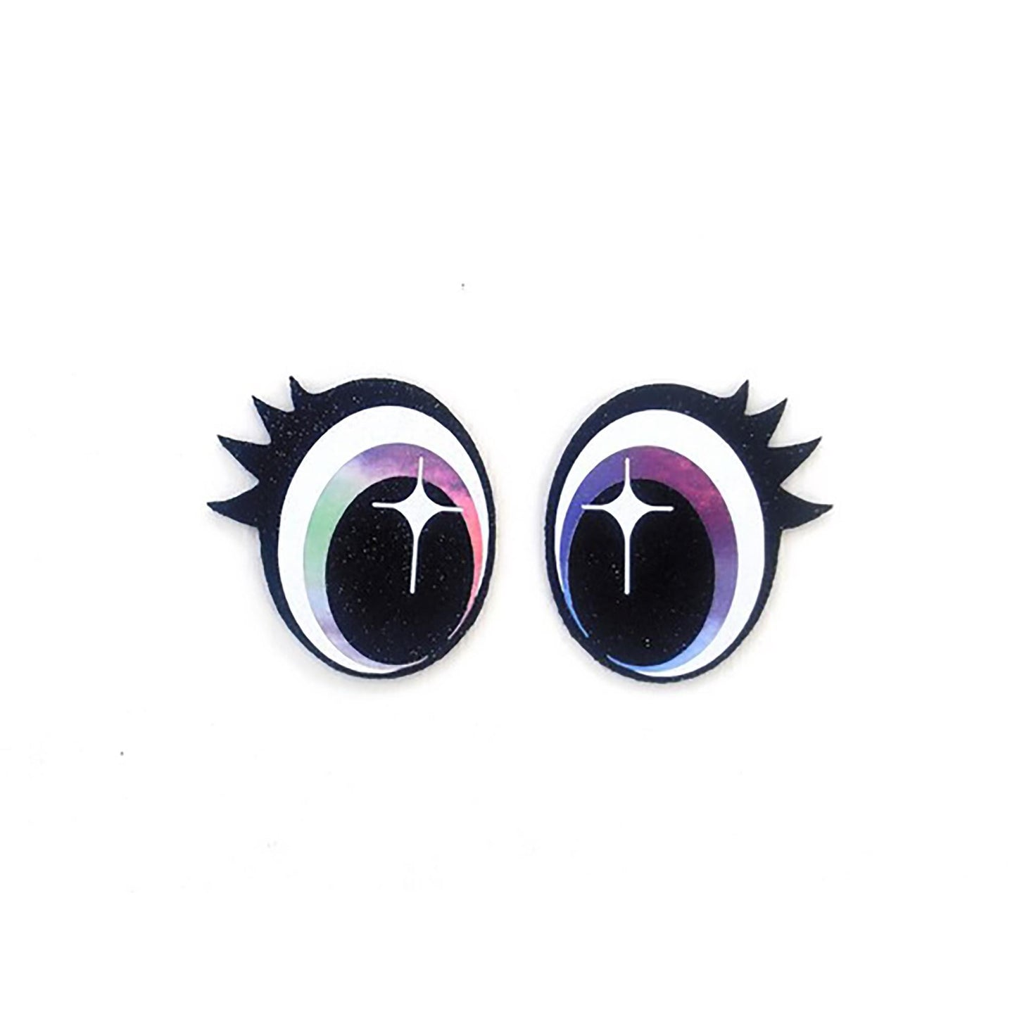 6 Pack of Glitter Felt Eyes for Amigurumi, With Lashes, Multiple Sizes Available