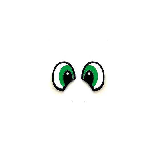 6 Pack of Green Cartoon Felt Eyes For Amigurumi, Plumber Guy, Multiple Sizes Available