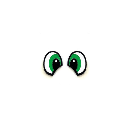 6 Pack of Green Cartoon Felt Eyes