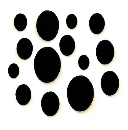 20 Pack of Black Felt Ovals for Amigurumi, Felt Eye Blanks, Multiple Sizes Available