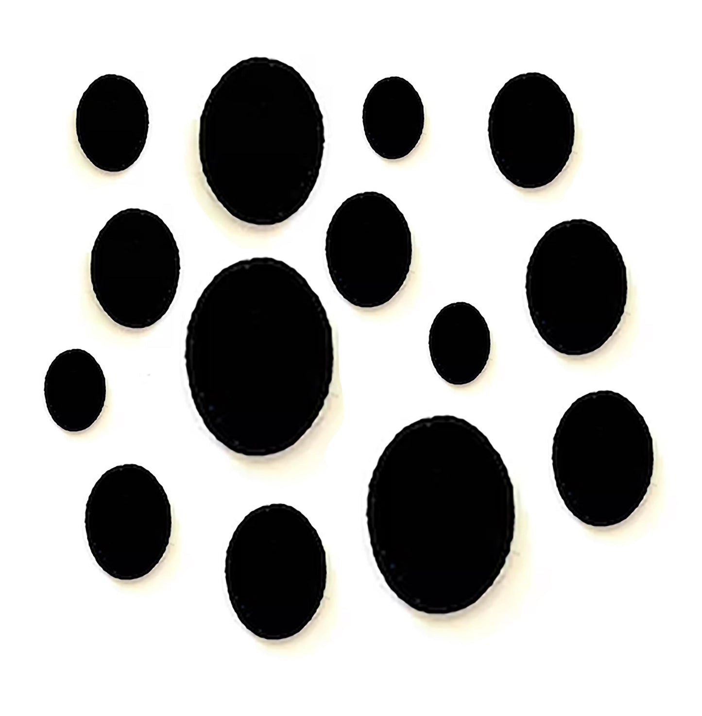 20 Pack of Black Felt Ovals for Amigurumi, Felt Eye Blanks, Multiple Sizes Available